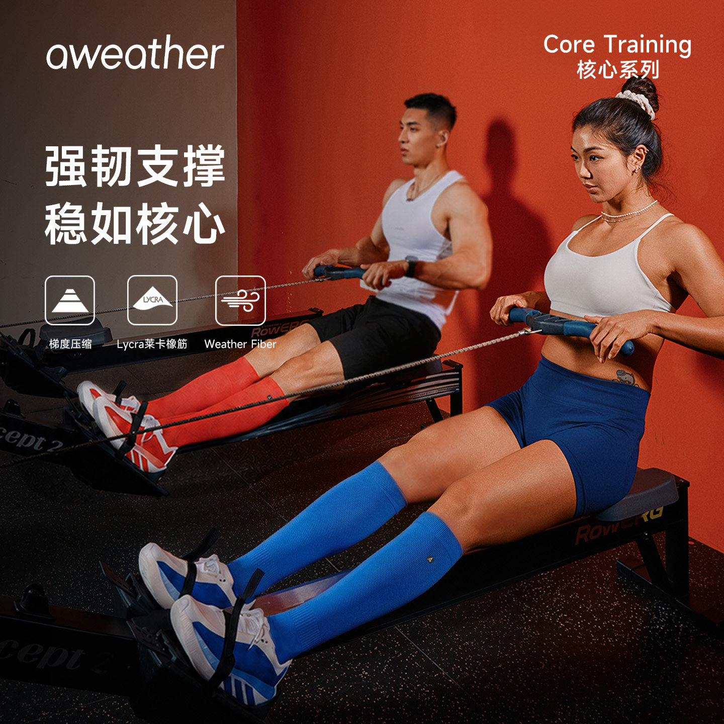 【核心袜】Core综训压缩袜 aweather压力袜专业运动hyrox健身跑步 - 实物图
