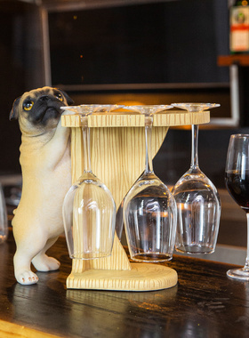 创意红酒杯架摆件免安装高脚杯架倒挂家用酒柜装饰品悬挂吊杯架子