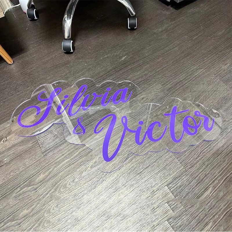 婚礼婚庆求婚订婚宴生生日背景透明亚克力名字牌设计拍摄道具定制