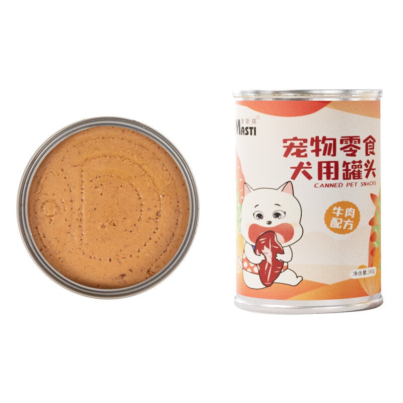 麦斯蒂狗罐头拌狗粮主食拌饭增肥鸡肉牛肉湿粮幼犬狗狗大罐头380g