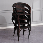 仿藤椅三件套靠背椅户外桌椅椅子室外大茶几组合休闲阳台单人椅子