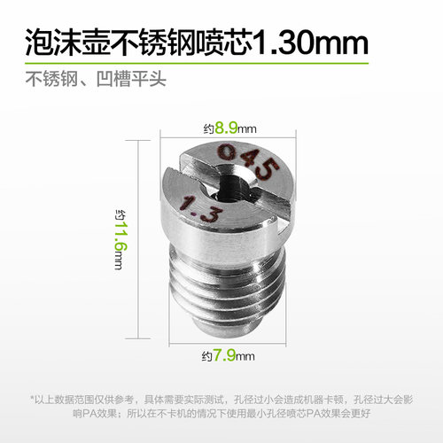 绿田特调PA泡沫壶喷芯发泡滤网改装配件吸液管进水喷嘴高压洗车机