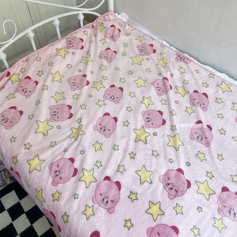 少女心可爱卡通星之卡比珊瑚绒毯子冬季保暖毛毯牀单空调毯午睡毯