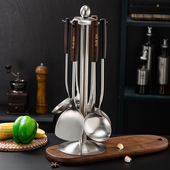 304不锈钢锅铲 家用厨房木柄炒菜铁铲子加厚炒勺汤勺漏勺厨具套装