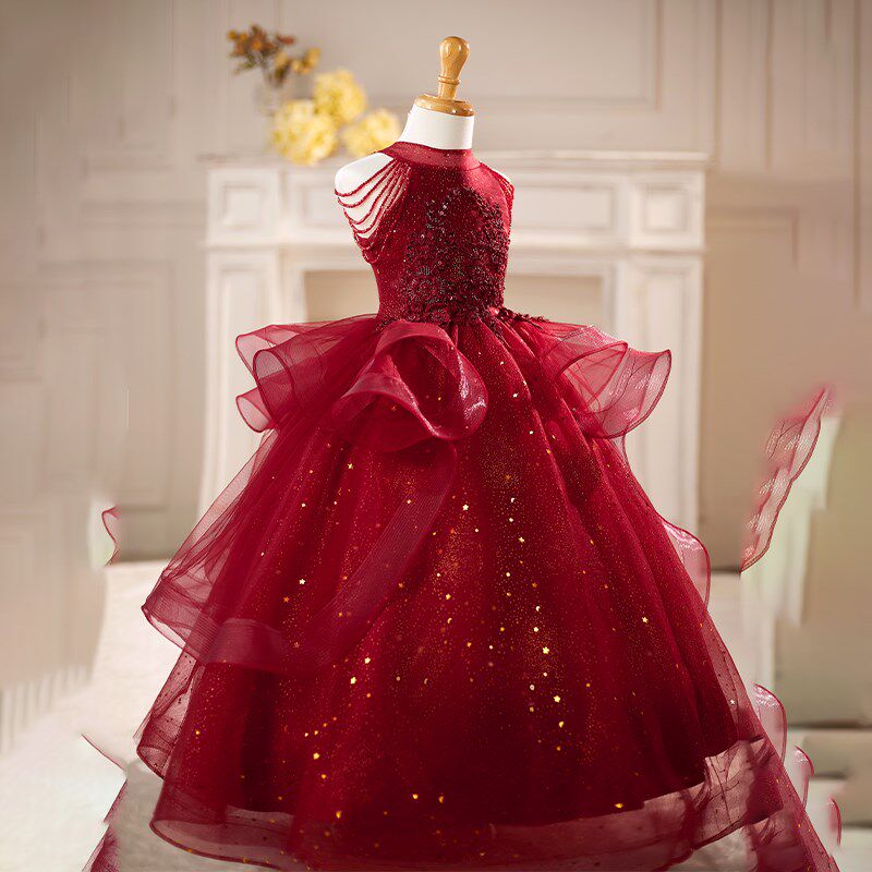 女童礼服高端生日绝美公主裙儿童模特走秀小主持人钢琴演奏演出服