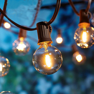欧规复古防水小串灯户外节日婚庆彩灯装饰灯串钨丝玻璃串联小灯泡