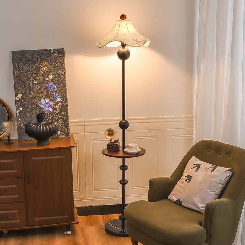 宋式美学落地灯客厅卧室沙发旁边带茶几桌床头法式中古氛围台灯具