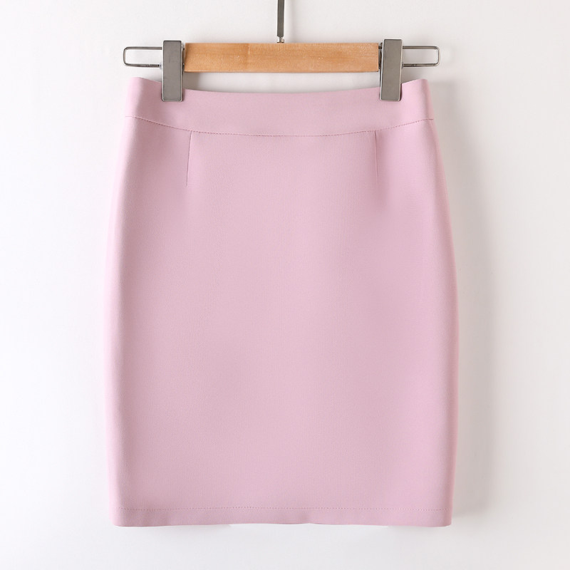 春夏职业装短裙女米色粉色大红色工作服裙子商务半身裙免烫西装裙