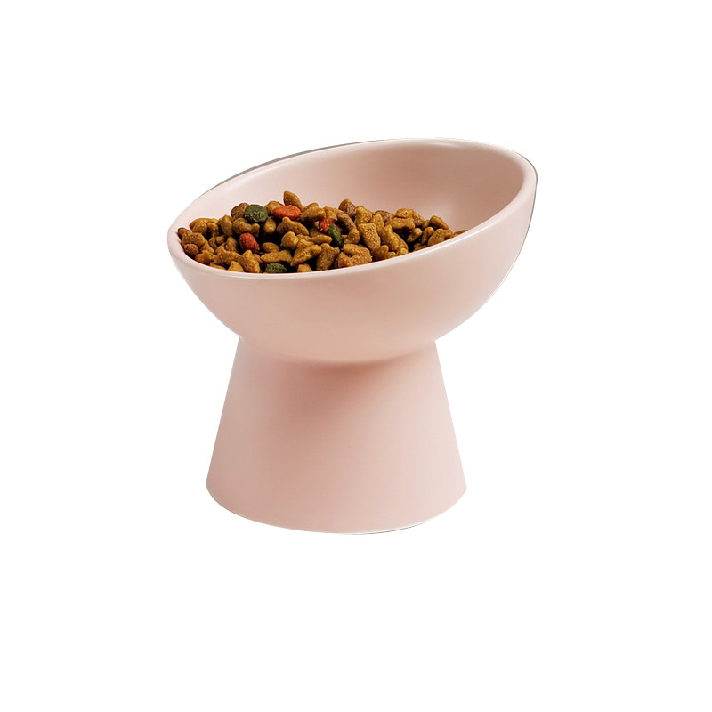 陶瓷斜口猫粮碗高脚猫饭碗保护颈椎防打翻狗狗食盆宠物饮水碗,宠物/宠物食品及用品,猫狗碗/慢食碗,淘宝优惠券,粉丝福利购,淘宝优惠卷
