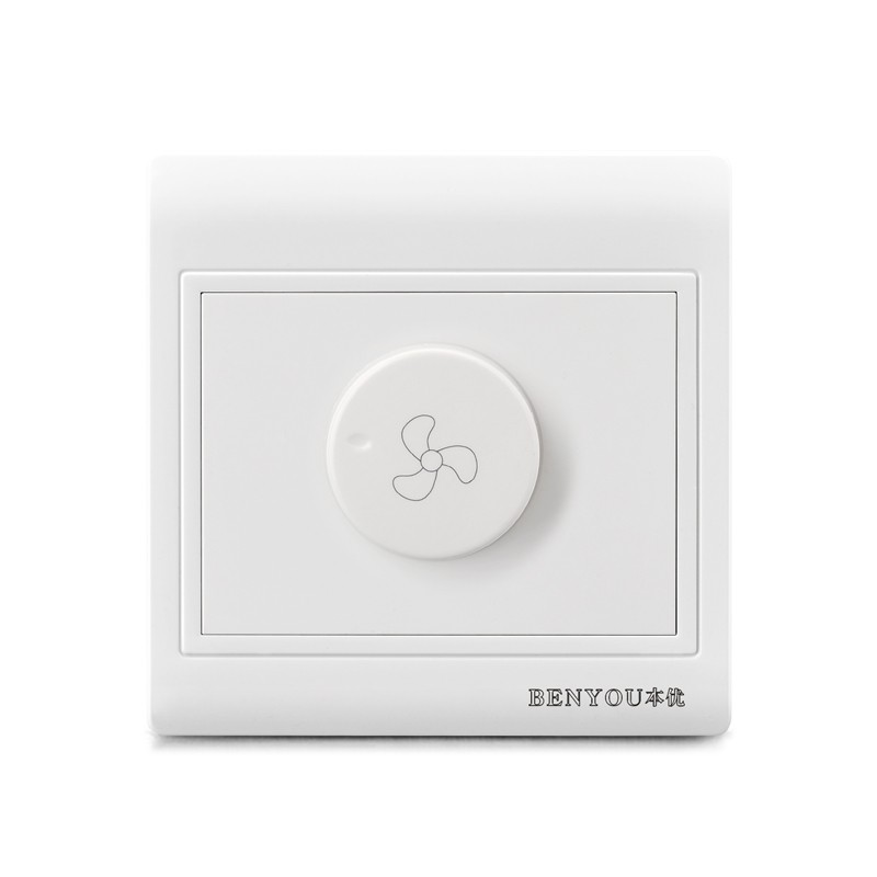 86型明装插座调速开关220V家用电风扇吊扇调节器无极变速旋钮面板