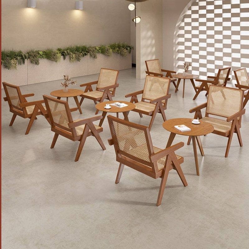 洽谈椅藤编实木餐椅简约北欧洽谈桌椅扶手躺椅咖啡馆轻奢设计师椅,住宅家具,餐椅,淘宝优惠券,粉丝福利购,淘宝优惠卷