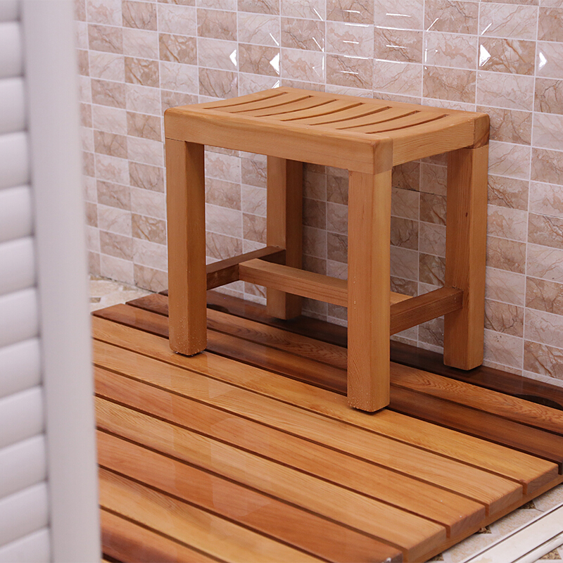 浴室实木凳子老人孕妇洗澡凳子梳妆凳淋浴房凳无漆防腐实木凳