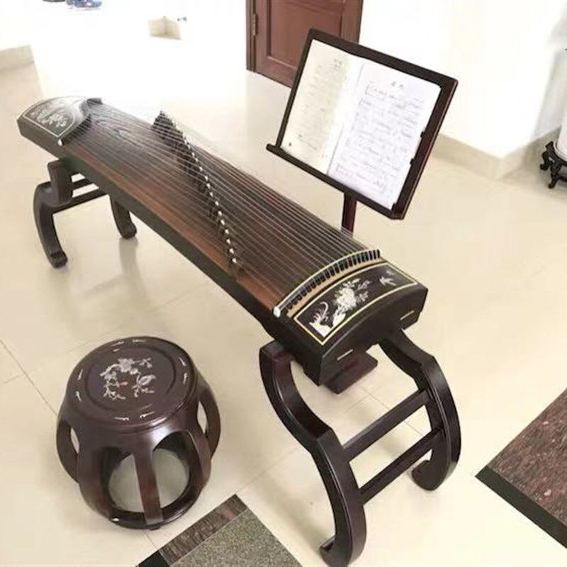 新博音敦煌琴架古筝架子 实木支架腿便携式古筝支架实木坐立式h型
