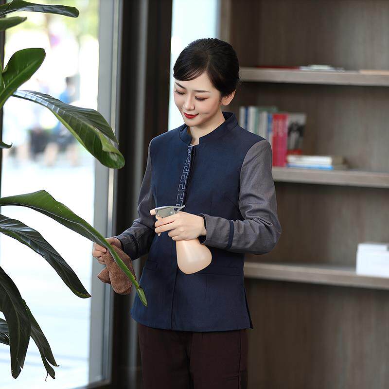 保洁工作服长袖秋冬装商场楼层酒店客房宾馆清洁员阿姨PA工装制服
