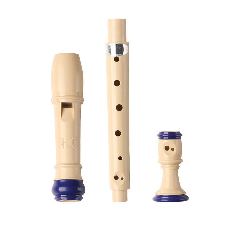 奇美牌高音德式竖笛初学入门6孔8孔小学生儿童六孔八蓝色C调G笛子