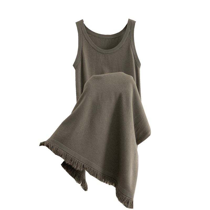 2024秋冬新款针织吊带背心连衣裙女中长款无袖内搭过膝毛衣裙子