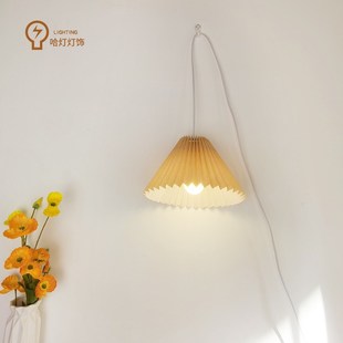 宿舍挂灯卧室装饰灯上铺挂灯床上灯氛围灯复古插头吊灯直插式灯
