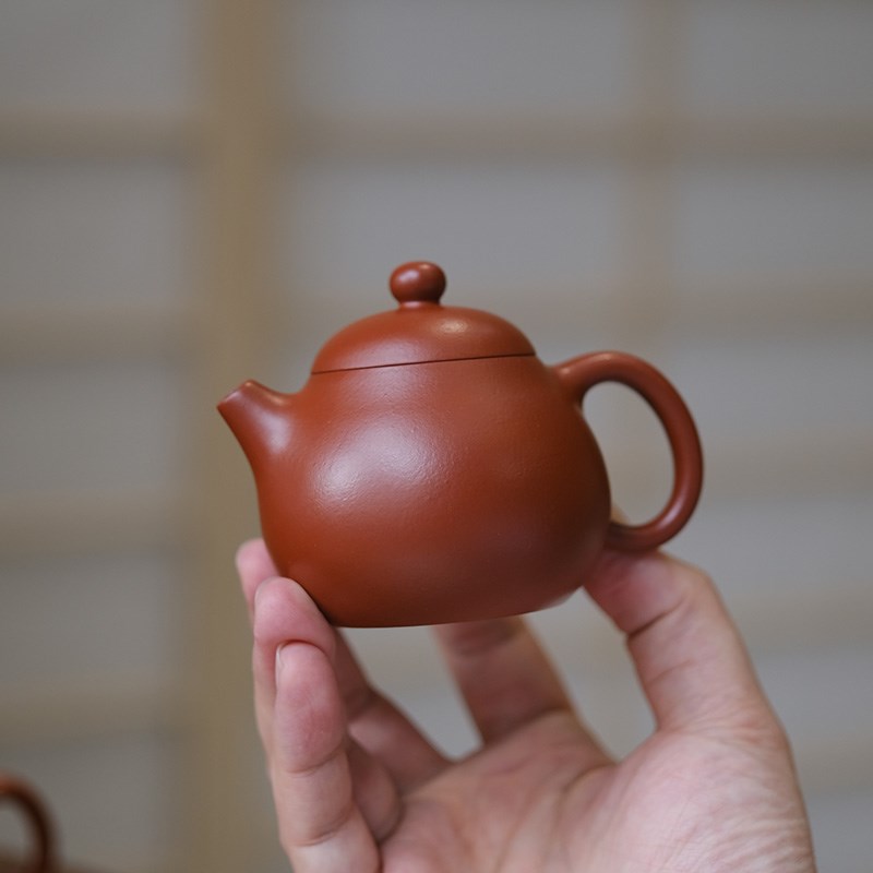 小谦山房文旦紫砂壶宜兴手工小品茶壶原矿朱泥泡茶壶功夫茶具单壶