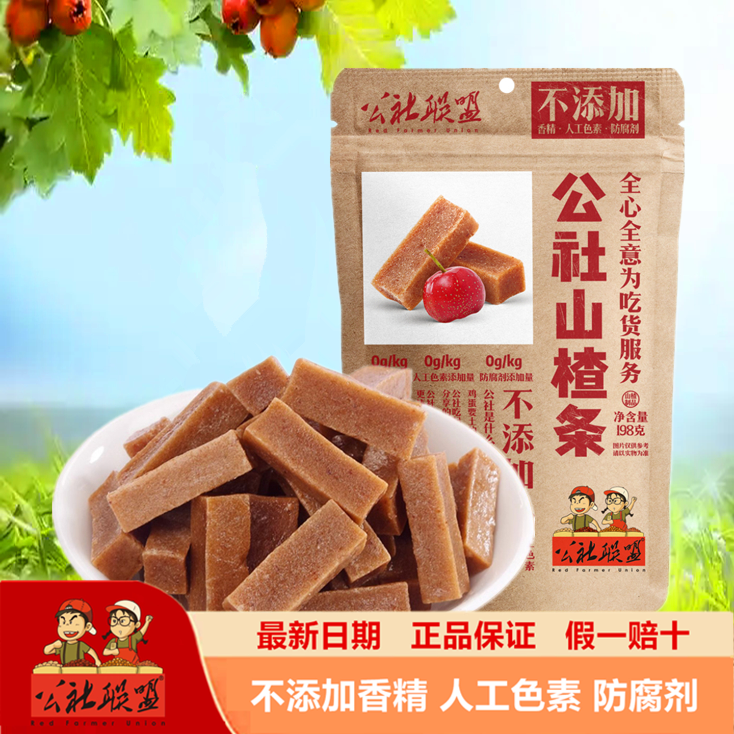 公社联盟原味山楂条儿童无添加办公休闲零食鲜果软纯手工商超同款