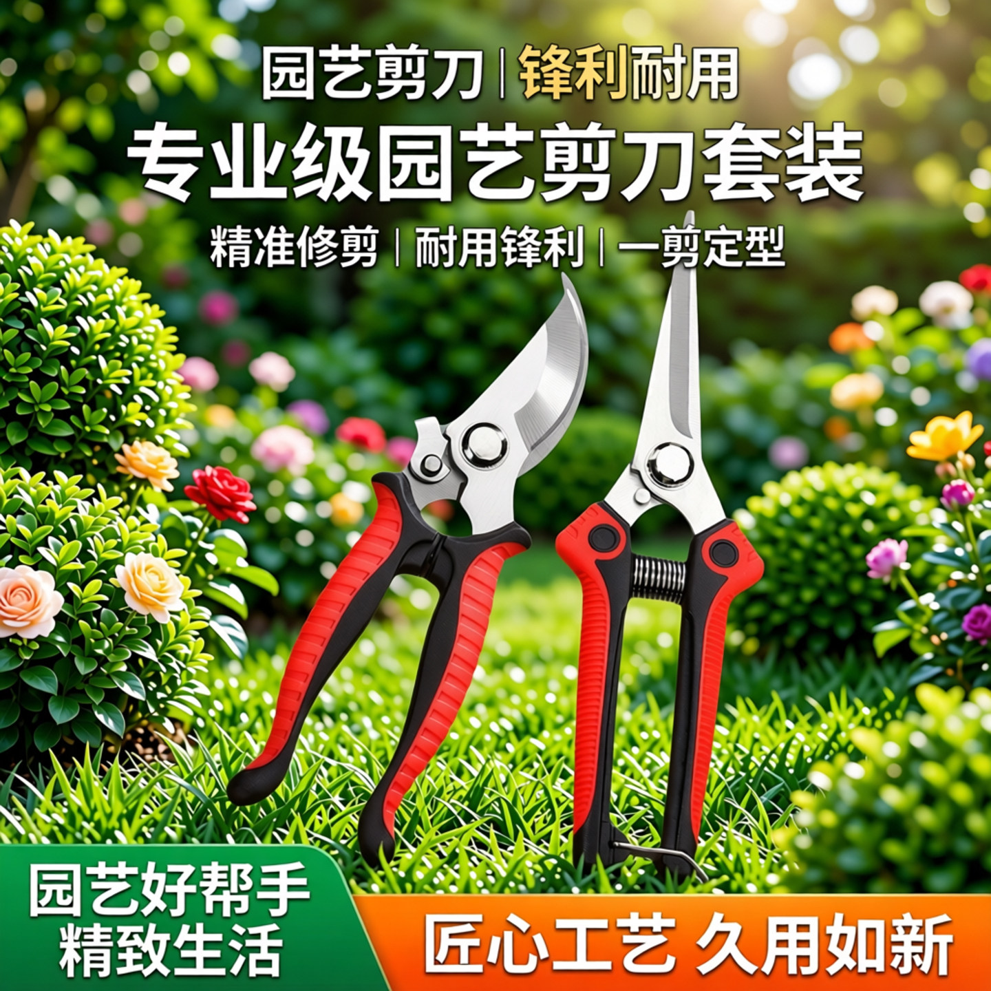 不锈钢园艺剪刀修枝除叶专用工具图片