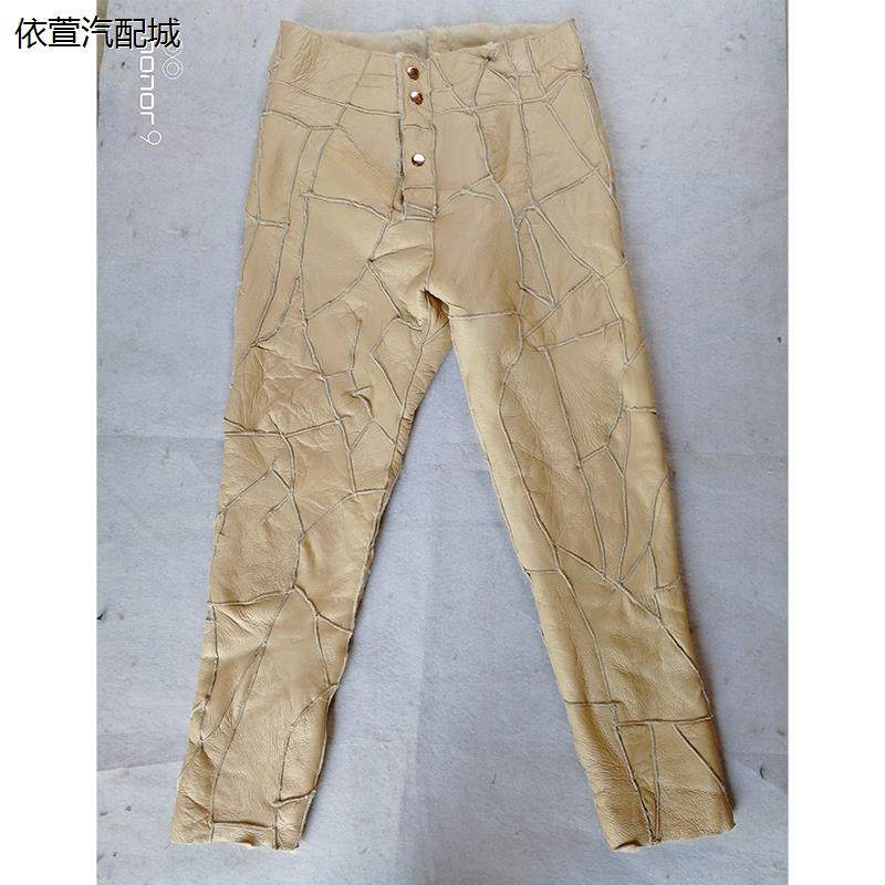 冬季男士羊剪绒皮毛一体真皮高腰皮裤内胆修身型防风防湿打底裤