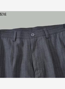 2023新款中国女西装裤中行行服灰色条纹裤子夏上作服男