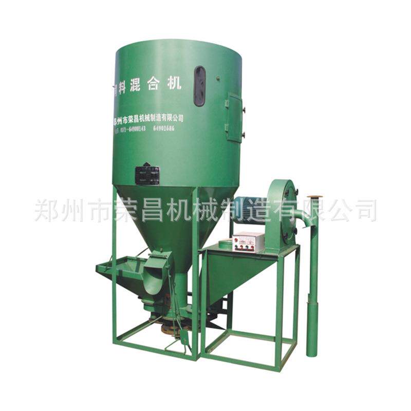 2吨饲料粉碎机混合搅拌机粉碎混合一体机立式饲料颗粒搅拌机