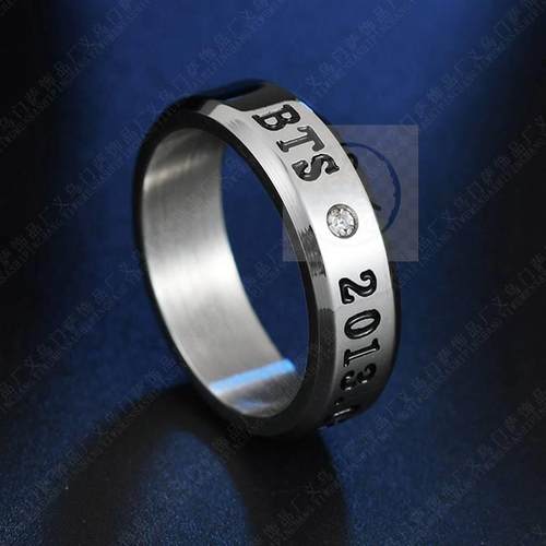 -BTS alphabet youth group titanium steel ring jewelry stainl