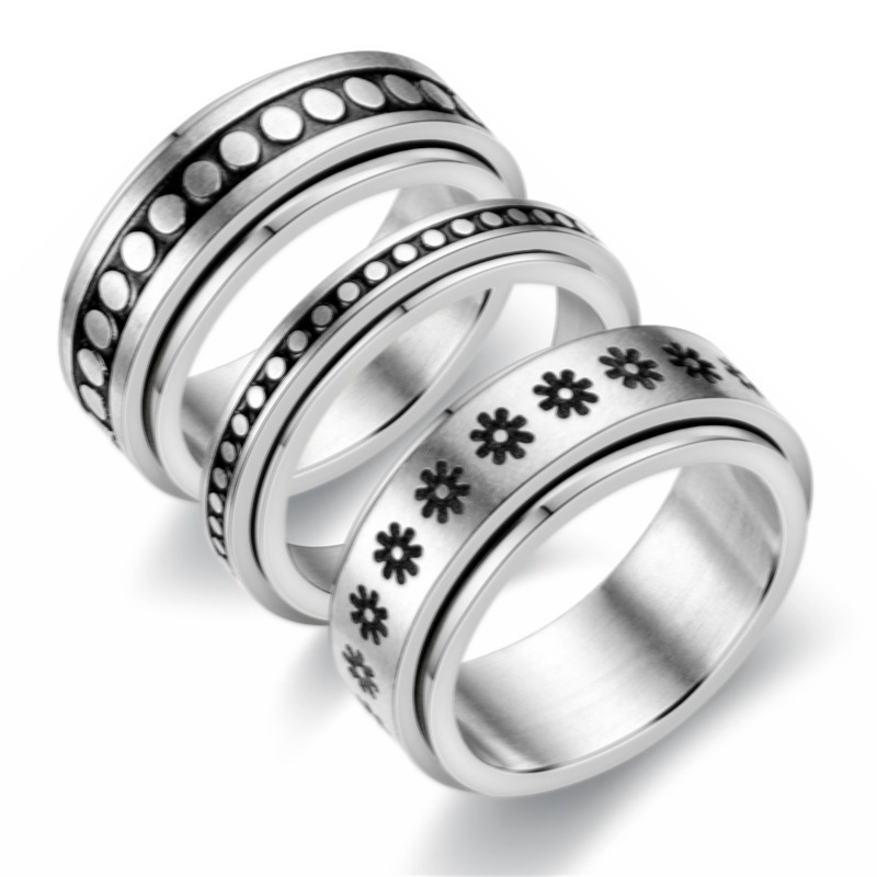 Anxiety Ring Figet Spinner Rings For Women & Men Stainless S