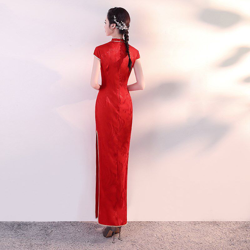 好货礼仪旗袍2025新款走秀迎宾服装中国风红色外嫁女回娘家礼服裙