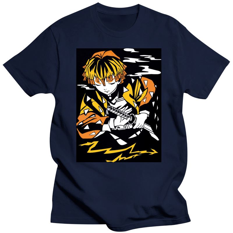 极速Mens Clothing Zenitsu Agatsuma Kimetsu No Yaiba Print Co