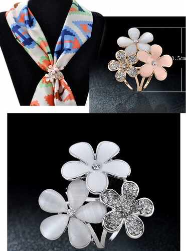 好货Korean simple three - ring silk scarf buckle 100 tching
