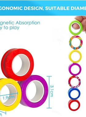 Hot 3PCS Magnetic Spinne Fidget Ring Spinner Magnet Fidget T