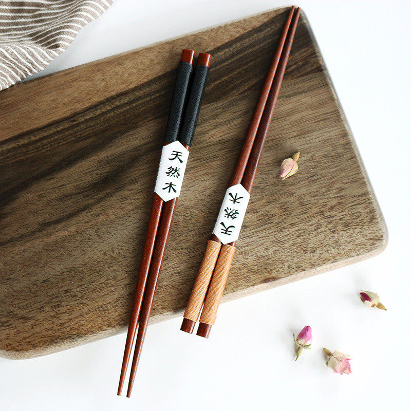 2 Pair Handmade Wooden Chopsticks Classic Japanese Natural