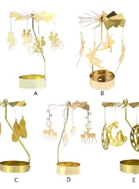 Romantic Gold Candlesticks Rotating Spinning Carrousel Tea
