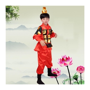 古代士兵演出服将军盔甲表演服战服满江红服花木兰服装 儿童士兵服