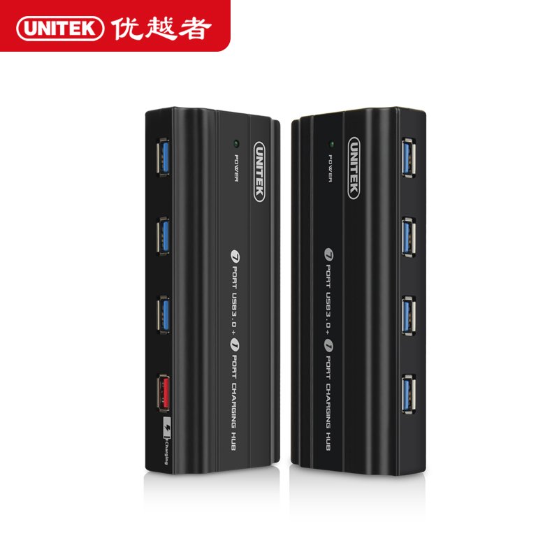 好货。优越者(UNITEK)Y-3176BK USB3.0分线器 7口HUB集线器带充电