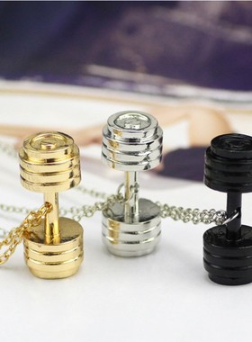 fitness dumbbell necklaces fashion barbell pendant Jewelry