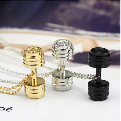 fitness dumbbell necklaces fashion barbell pendant Jewelry