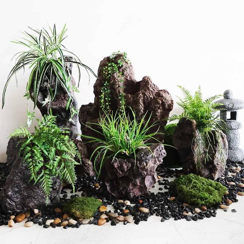 好货布景橱窗植物角设计仿真几何体青苔吊饰森系造景摆件创意空中