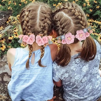 2Pcs Baby Flower Hair Ties  Sweet Artificial Floral Mesh Ros