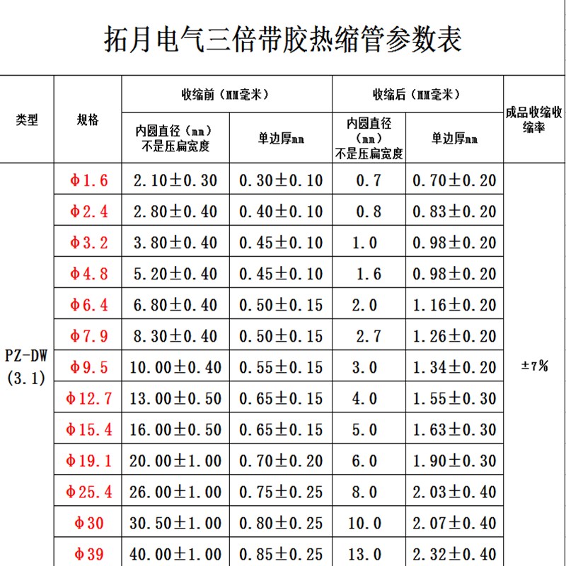 好货三倍收缩热缩管加厚彩色白透明双壁管带J胶防水电线缆绝缘套