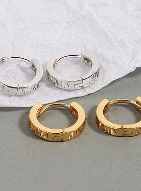 Steet tide Roman numeral ear buckle women's new tendy si