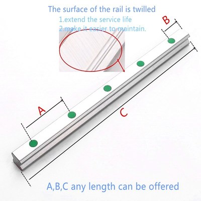 极速2pc HGR15 HGH15 Square Linear Guide Rail width 15mm leng