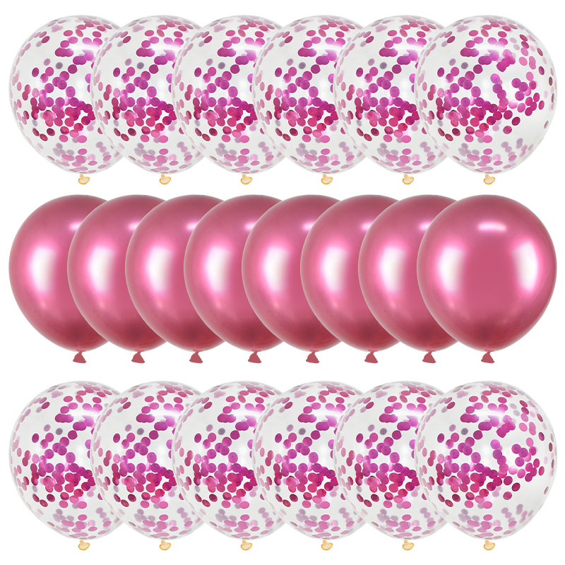 20Pcs Rose Gold Balloon Set Confetti Metallic Balloons