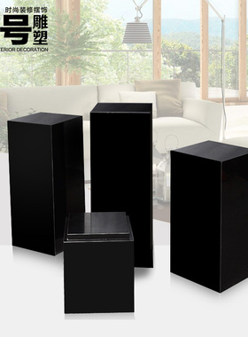 售楼处创意摆件展示台蒙古黑装饰玄关酒店摆件抽象雕塑大理石底座