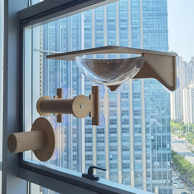 猫吊床窗户挂窝悬挂式猫爬架墙壁式免打孔吸盘猫窝猫玻璃吊床秋千