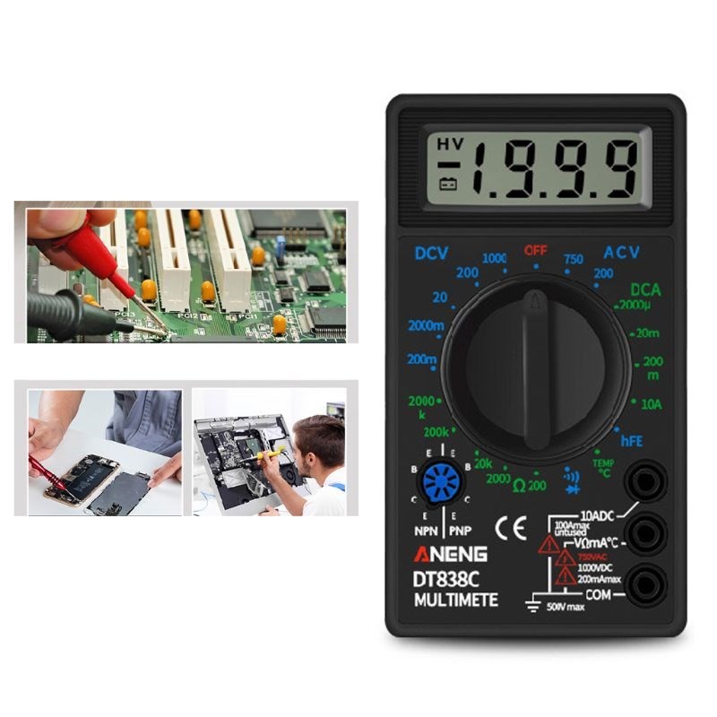 DT838 Digital Multimeter Tester AC/DC Voltage Current Resis