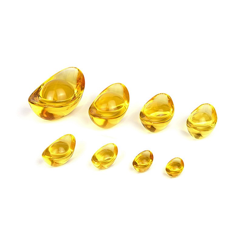 黄水晶元宝摆件琉璃迷你大小元宝黄色玻璃金元宝聚宝盆家居装饰品