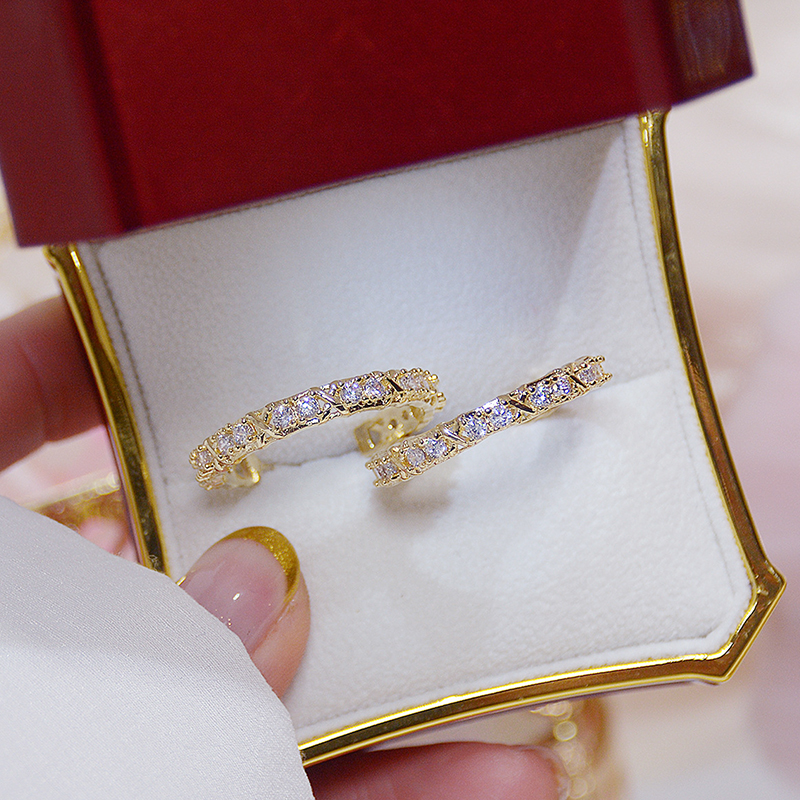 Luxury Anti-allergy Shining Zirconia Circle Earring for Wome